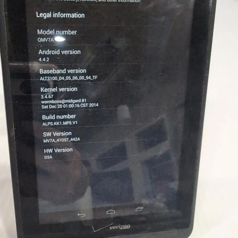 Verizon QMV7A Ellipsis 7 4G LTE Tablet 7